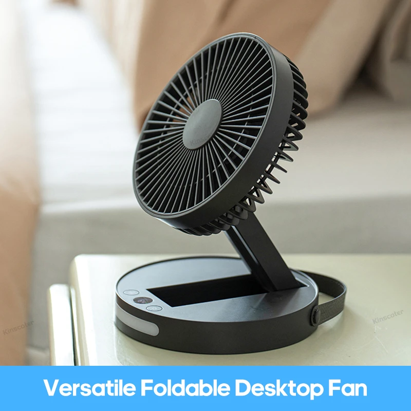 3600mAh foldable portable desktop fan Angle adjustable rechargeable fan Air Circulator Ventilator Silent High wind power 5 speed