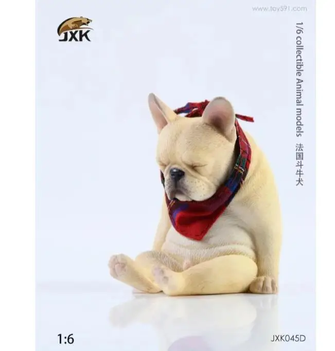 JXK 1/6 Scale JXK045 French Bulldog Resin Decadent Animal Model for 12 Inch Pet Decoration Action Figures Collection