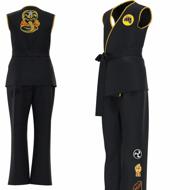 KOF fantasia cosplay de Cobra Kai lo Armorr, jogo de anime, uniforme de karatê masculino, roupas de taekwondo infantil, brincadeiras de gladiador