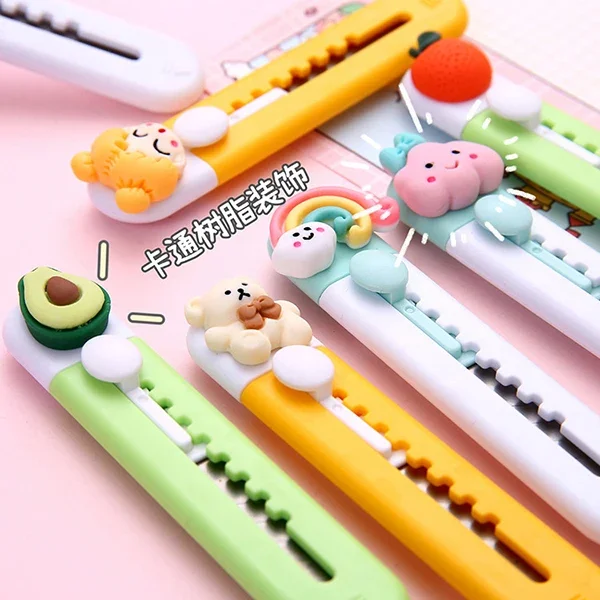 3/5Pcs Cute Cartoon Cat Claw Clouds Portable Paper Mini Cutter Utility Knives Stationery for School Office Home