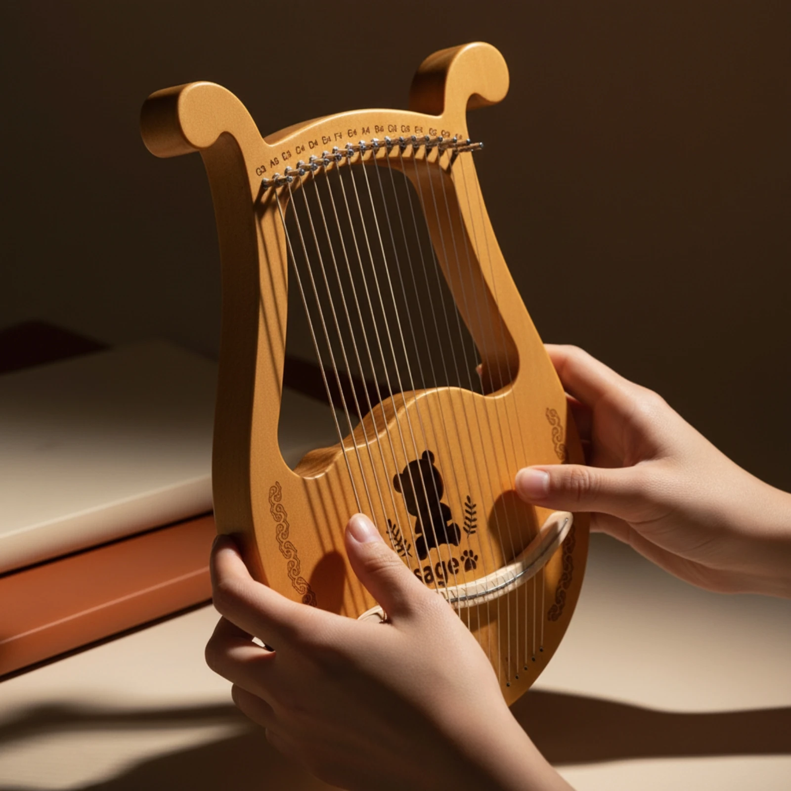 Musical Instrument Harp - พิณไลร์ 16 สาย เหมาะสำหรับผู้เริ่มต้น เครื่องดนตรีอะคูสติก น้ำหนักเบา