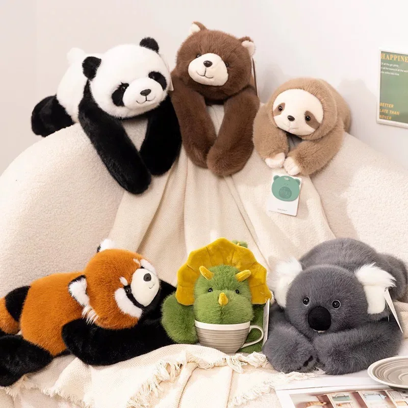 

30/45/65cm Forest Animal Plush Doll Pillow Soft Long-arm Raccoon Dinosaur Sloth Panda Koala Plush Toy Home Decor Gift