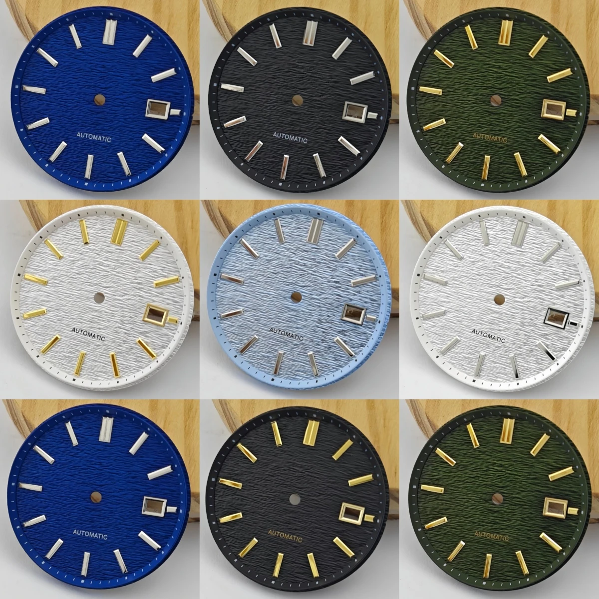 33.5mm Transverse Stripe Texture Watch Dial Suitable for Seiko Grand NH35 Movement Evolution 9 Collection No logo Case Mod Parts