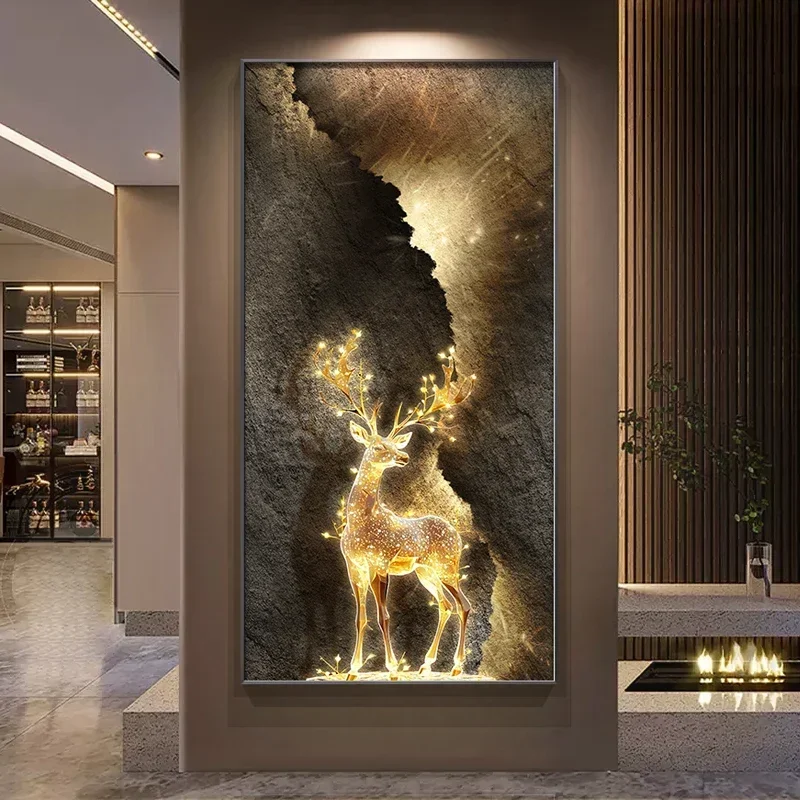 #Home Items Wall Marvel Painting Calligraphy Light Luxury Elk Room Decoration Poster Wall Art Room Decor Posters Pictures Wall