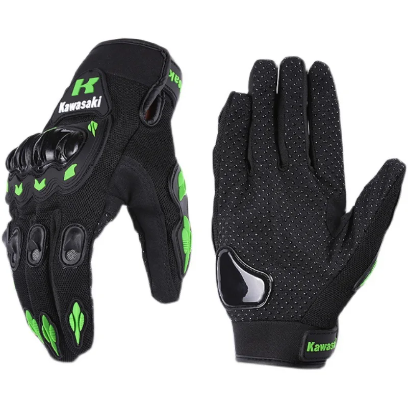 Kawasaki motorcycle gloves full finger gloves anti slip and wear-resistant off-road racing bicycle protective equipment gloves