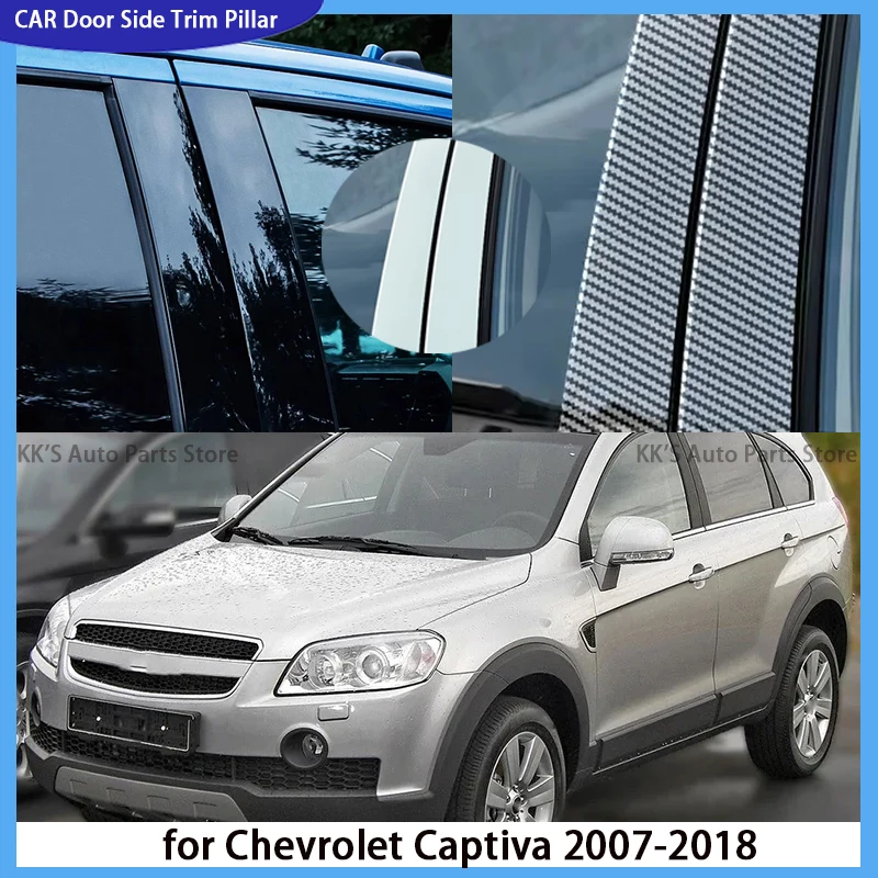 

6Pcs Glossy Black Car Pillar Posts Trims Cover for Chevrolet Captiva 2007-2017 2018 Window Trim Cover Kit BC Column Stickers