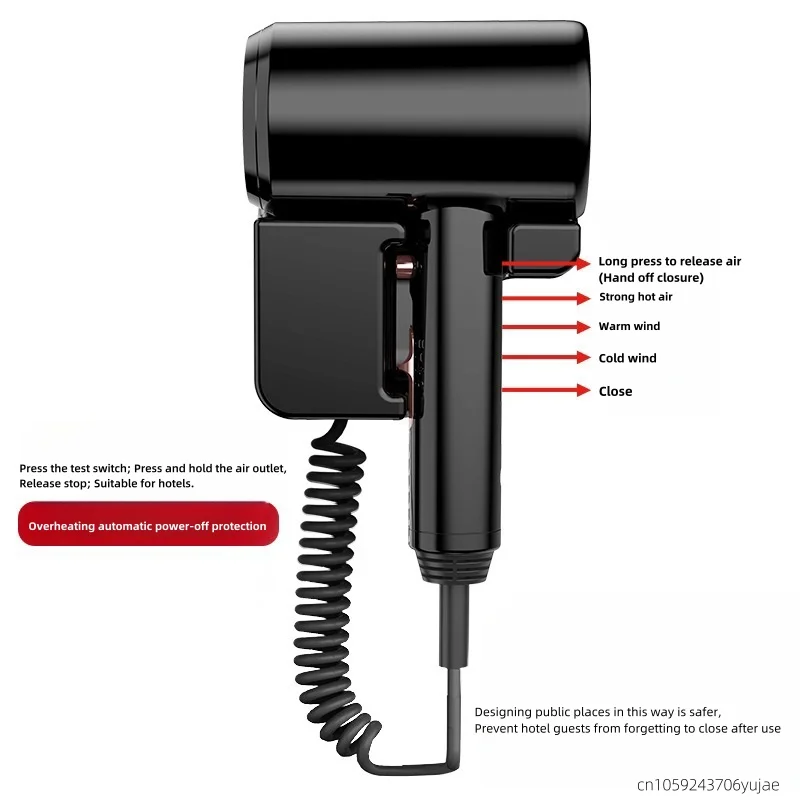 2026 New Wall Mounted Hair Dryer With High Power And Quick Drying Integrated, No Drilling Installation, Hotel Bathroom 220V view 5