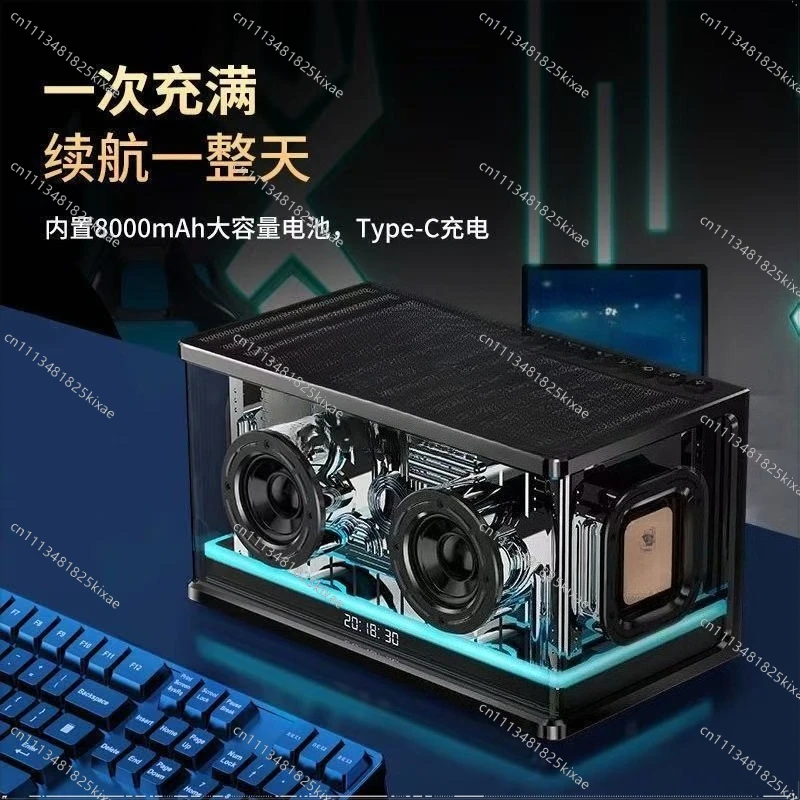 For High Power Gaming Bluetooth Speaker Subwoofer Desktop Home Audio Desktop Computer High Sound Quality  Long Battery Life
