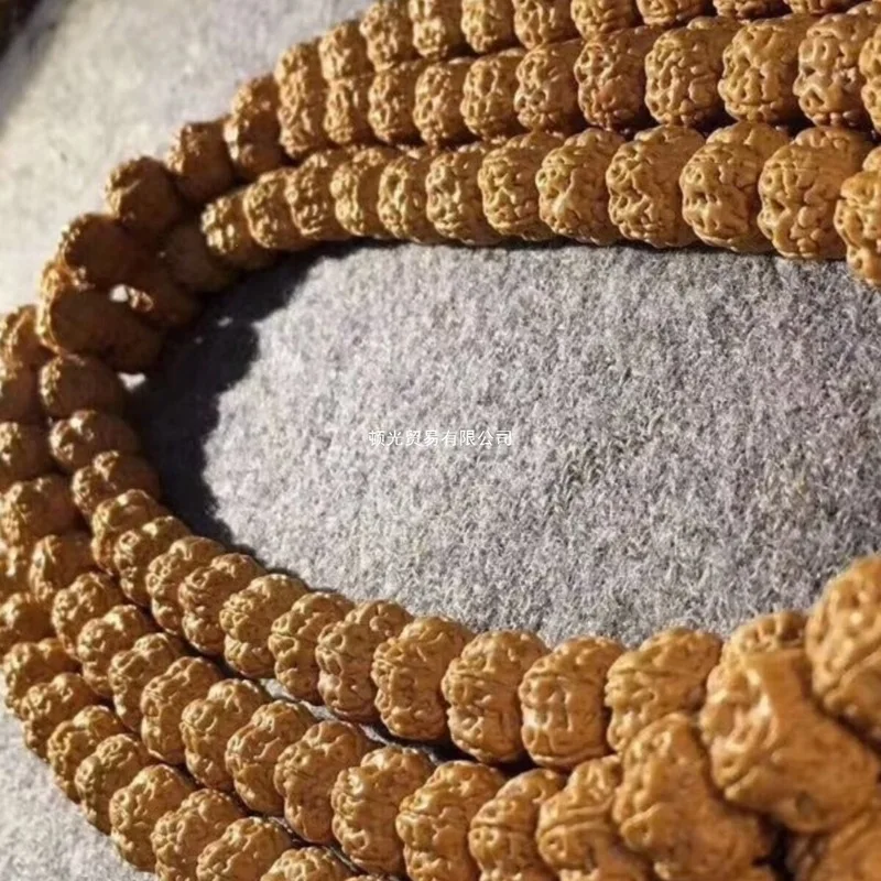 108 Small Rudraksha Beads, Plum Blossom -Shaped Bracelet, Five Or Six-Petal Tree King Bodhi