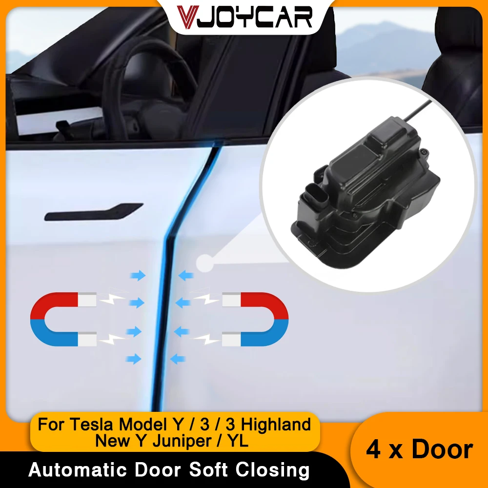

Vjoycar Electric Suction Door For Tesla Model Y 3 Soft Closing 3 Highland Y Juniper YL Automatic Door Closing Locking Anti-Pinch