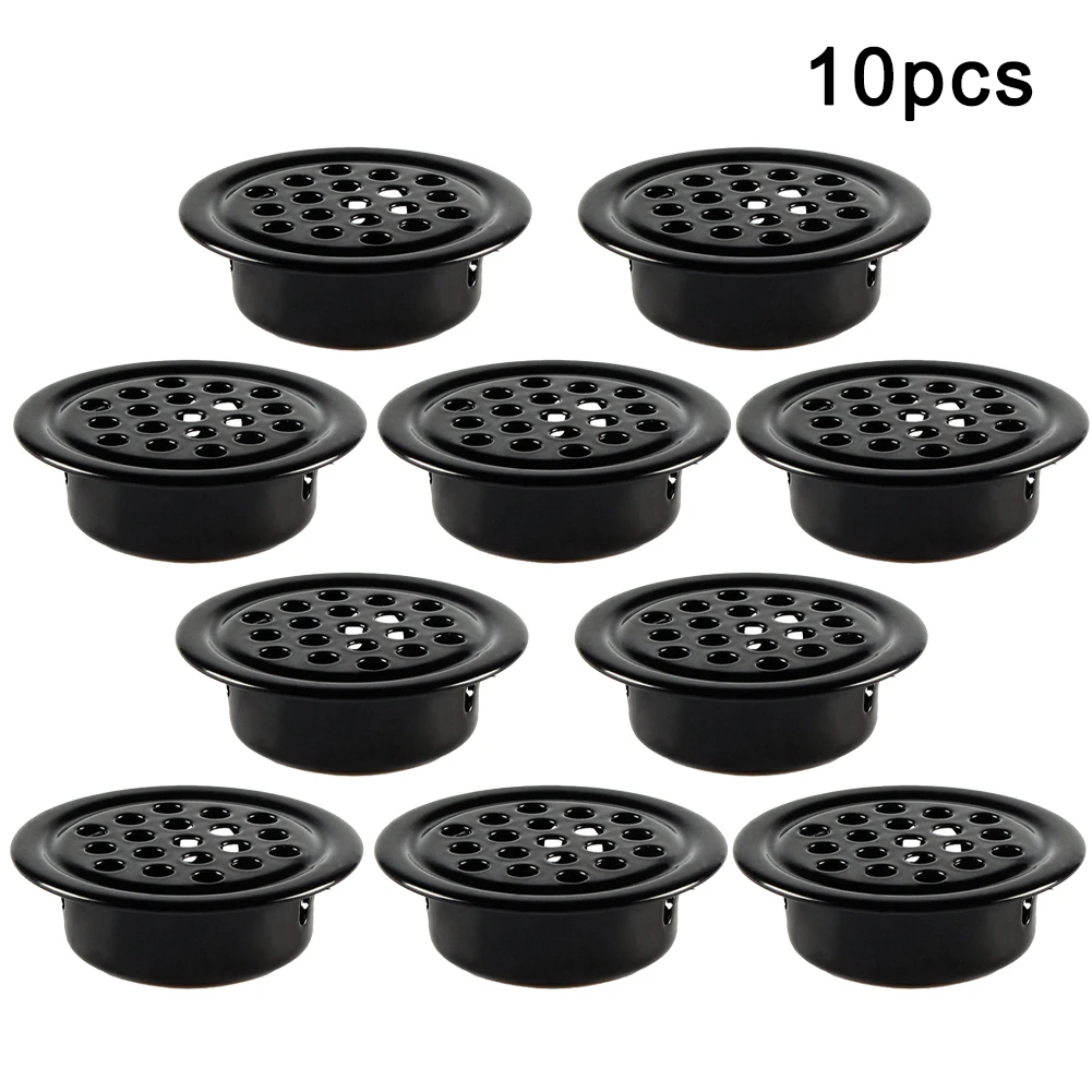 10 Pcs Cabinet Air Vent Grill Cover Metal Cupboard Round Ducting Ventilation 19-53mm For Home Decoration Hardware Accessories