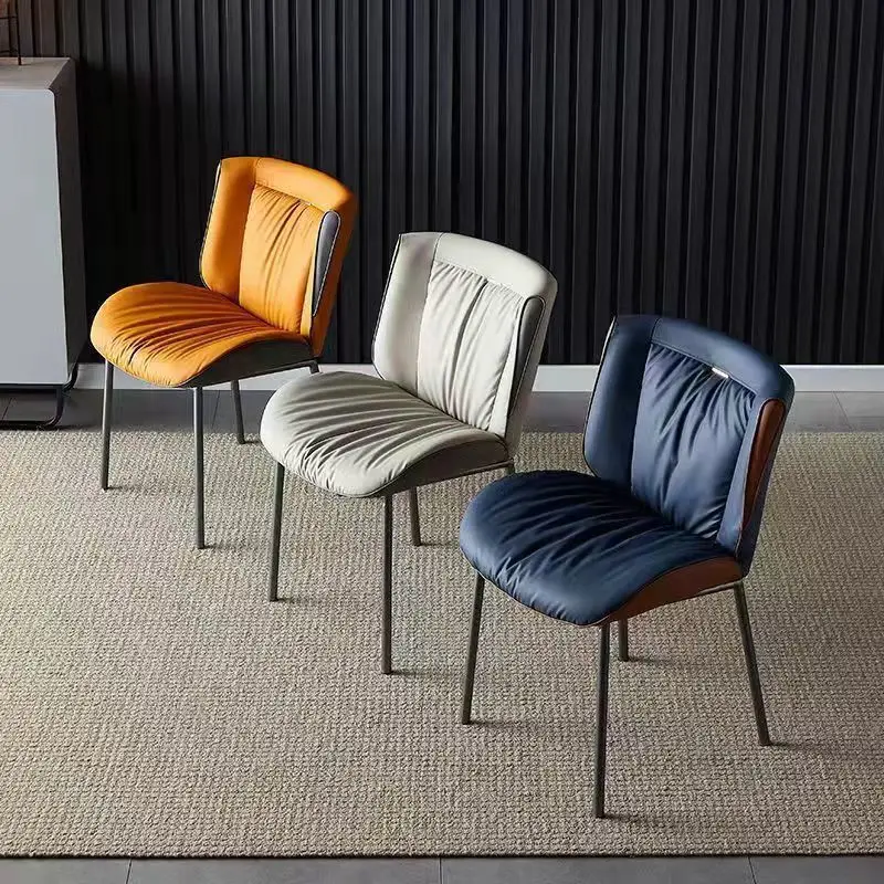 

Italian-style light luxury dining chairs are modern minimalist Nordic home chairs with minimalist backrests