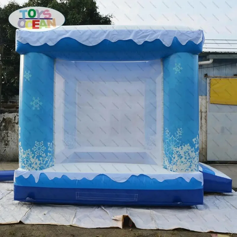 Christmas Inflatable White Ocean Ball Pit Baby Foam Ball Pit Pool for Party Rental Snow Themed Ball Pool Pit House view 5