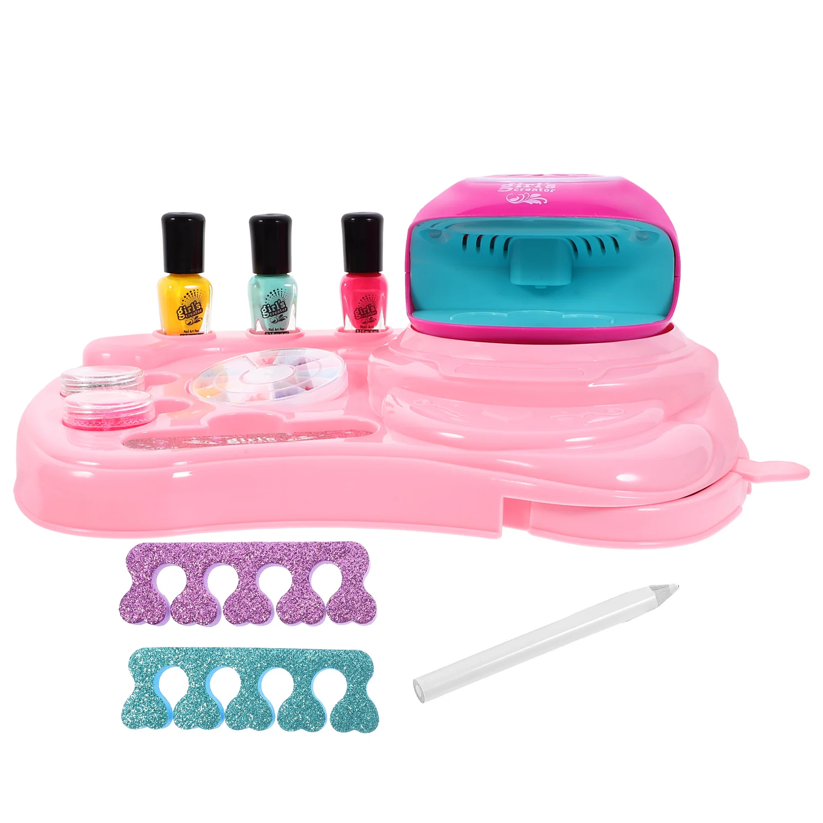 Kits de maquillaje ligeros de color rosa para niños, juego de juguetes para niñas, regalo de cumpleaños, Kit de esmalte para niños, juegos de juguetes, juego de decoración de uñas con
