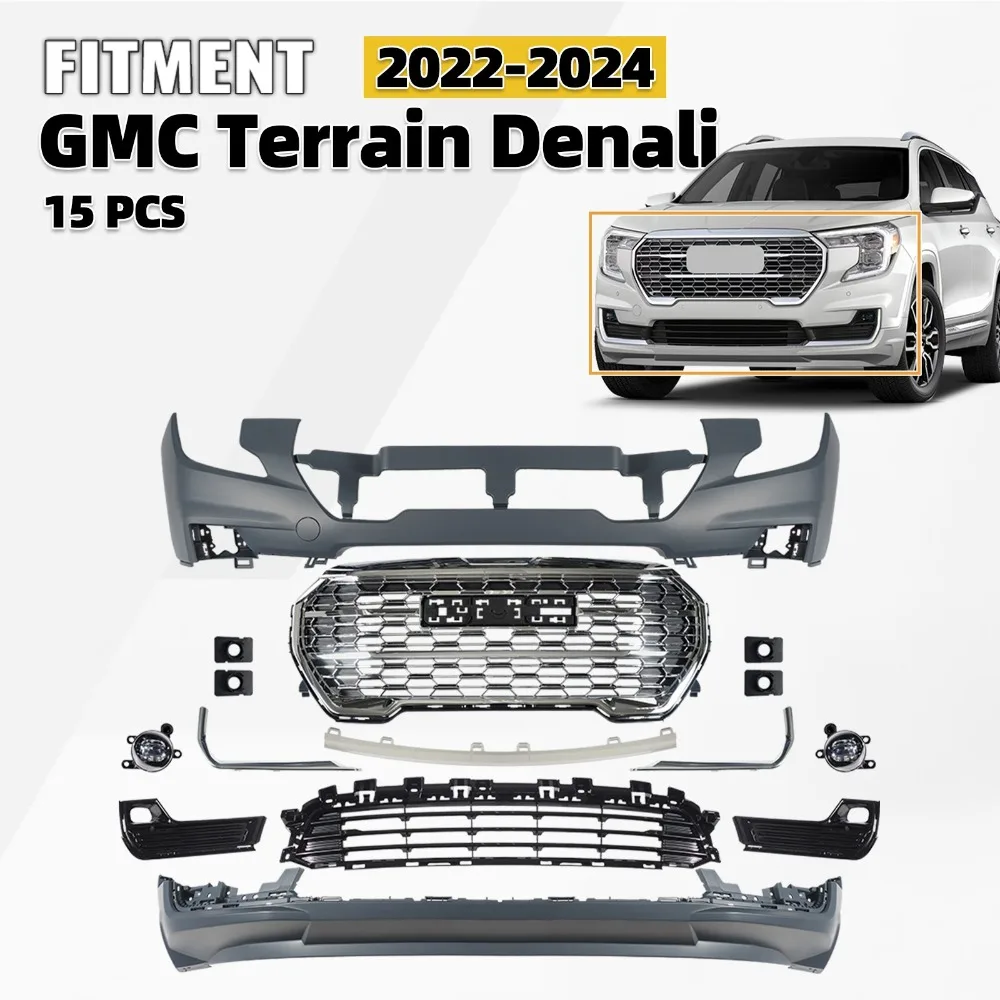 Front Bumper Cover Assembly kit Grille Set 22/24 for GMC Terrain Denali 8493197