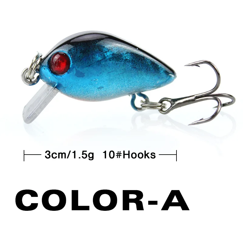 Fishing Lure Small Minnow Mini Wobble 3cm 1.5g Micro Fish Crank Bait Artificial Lure Swimbait 1 Piece Sale - view 6