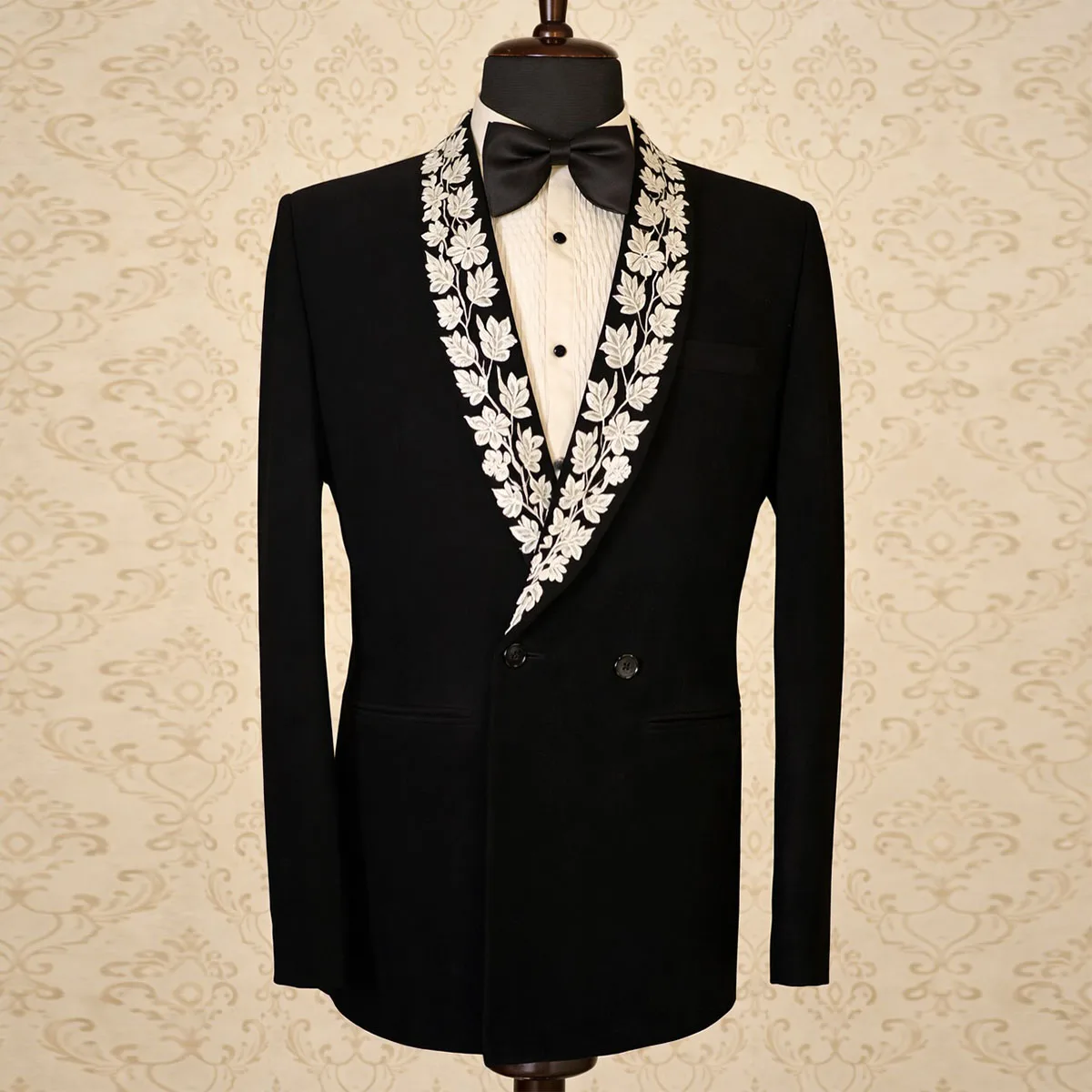 Customized Metallic Men Suit 2 Pieces Sets Luxury Wedding Suit For Men Applique Groom Tuxedos Male Prom Blazers Slim ropa hombre