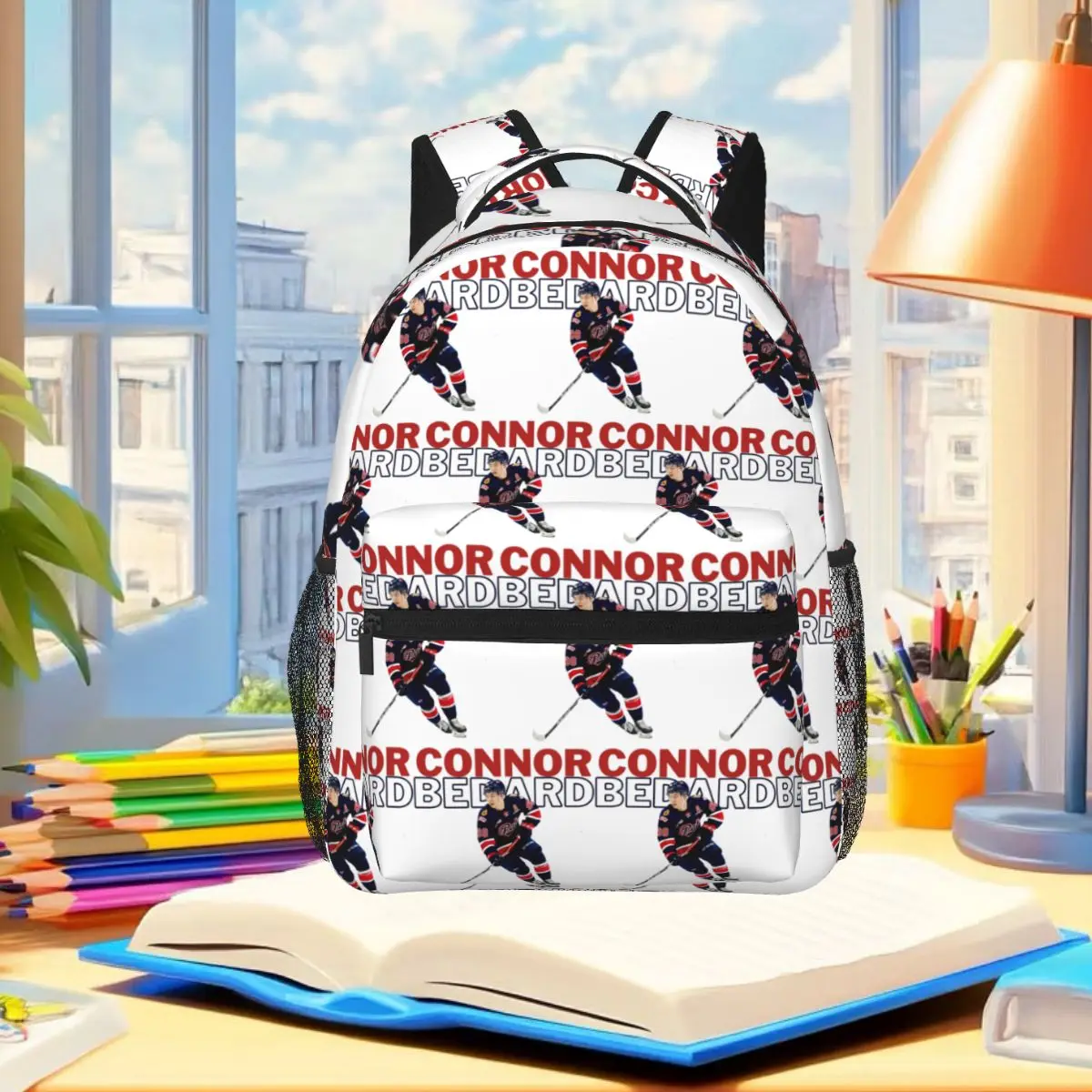 Connor McDavid 97 For Edmonton Oilers Fans Backpack Student Boys Girls BookBag School Bag Laptop Shoulder Bags for Men Women