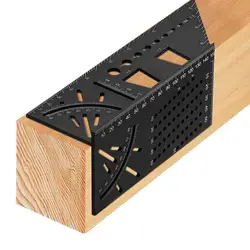 Carpenter Line Square Measuring Ruler 45 Degree 90 Degree Line Ruler 3D Angle Dovetail Shape Ruler For Home DIYwoodworking Tools