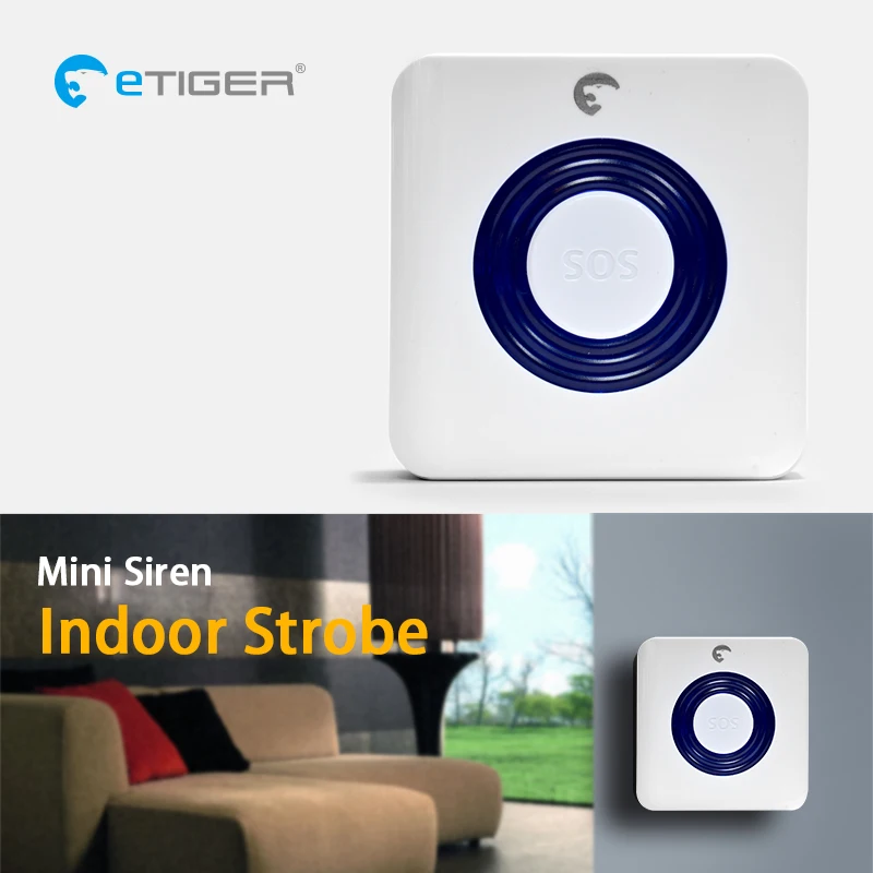 

eTiger ES-S6A Wireless Indoor Siren 85dB siren is compatible with every eTIGER Secual system Home Security