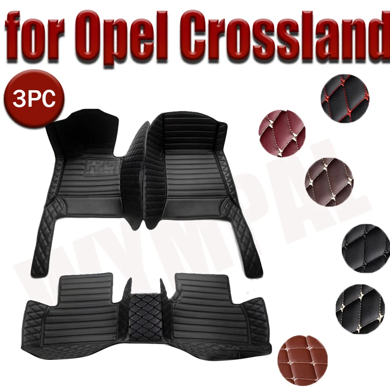 Car Floor Mats For Opel Crossland X 2017-2020 DropShipping Center Interior Accessories 100% Fit Leather Carpets Rugs Foot Pads