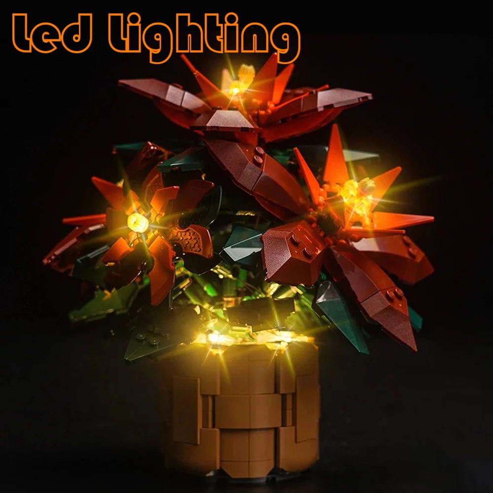 Led Lighting Kit For 10370 Creator Expert Botanical Collection Poinsettia Not Include Building Blocks (Only Lighting Set)