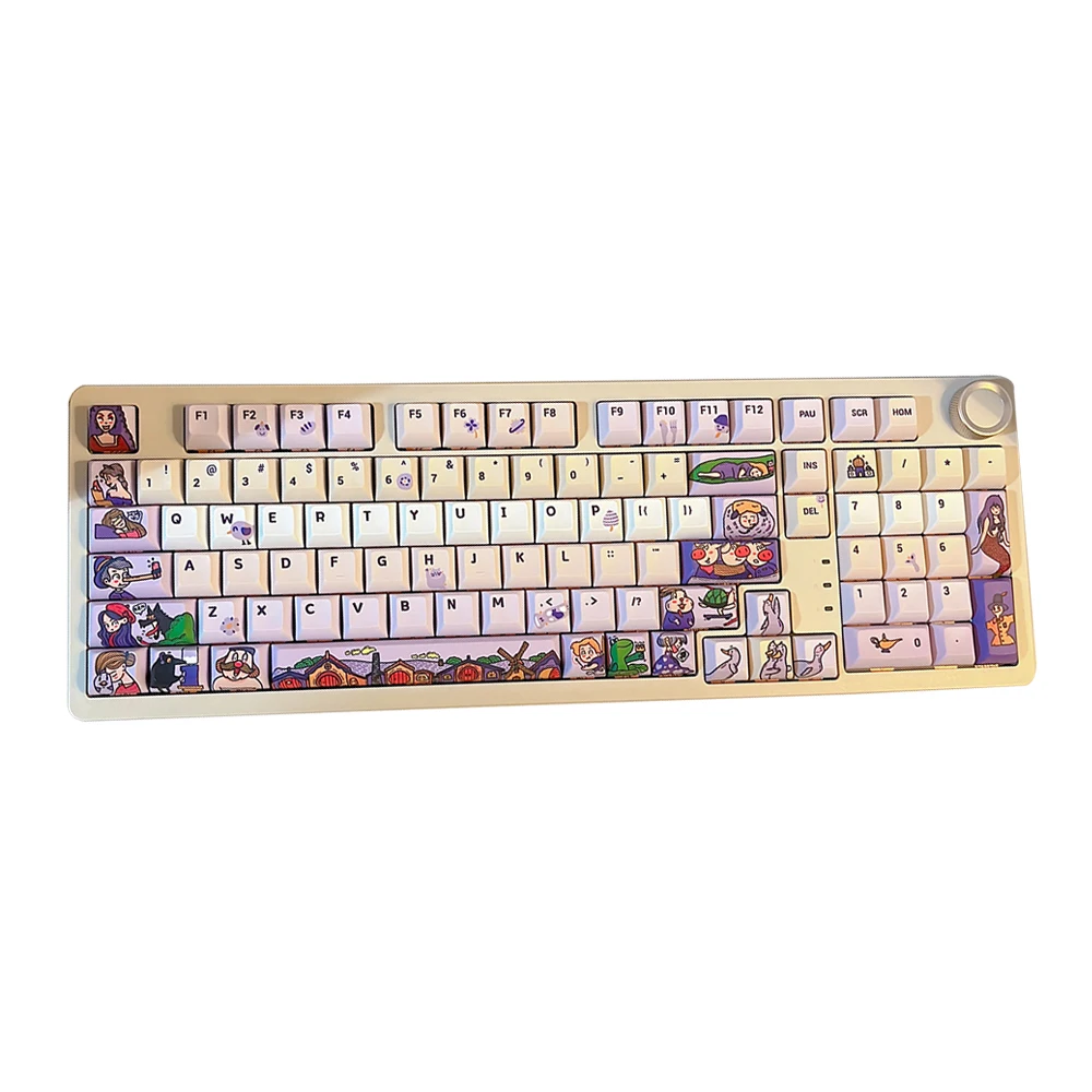 Desejando conto de fadas/pintado à mão história infantil bonito vento roxo personalidade criativa teclado mecânico keycap original kca