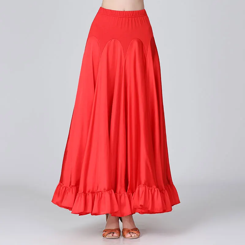 

Women National Standard Dance Skirt Modern Ballroom Dance Costume Large Swing Skirts Stage Competition Dress Waltz Swing Skirts