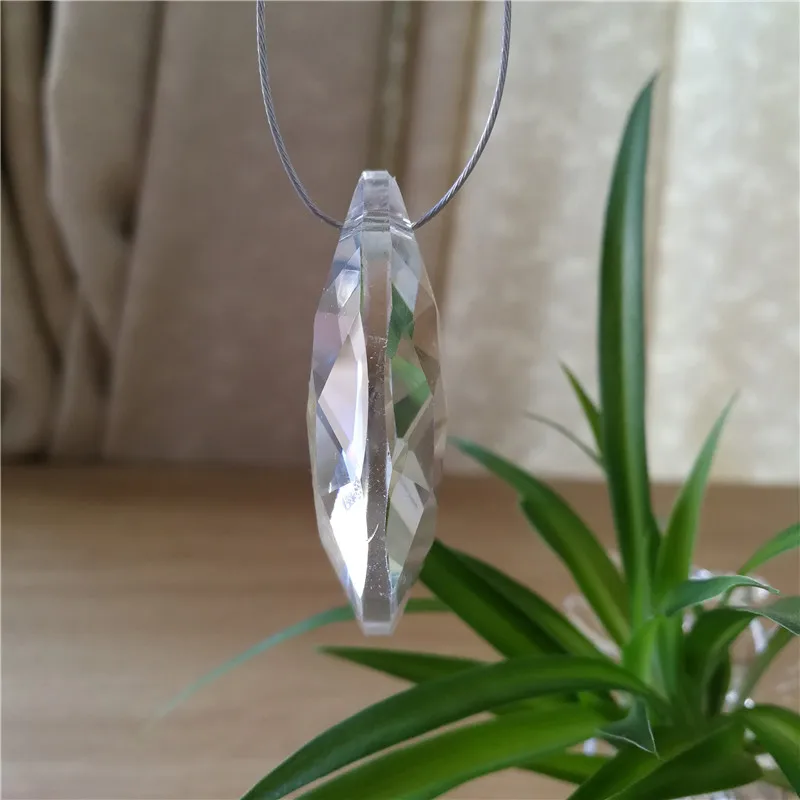 1pc Clear Crystal Horse Eyes Hanging Pendants Glass Refraction Prism Sun Catcher Chandelier Parts for Curtain Wedding Decoration