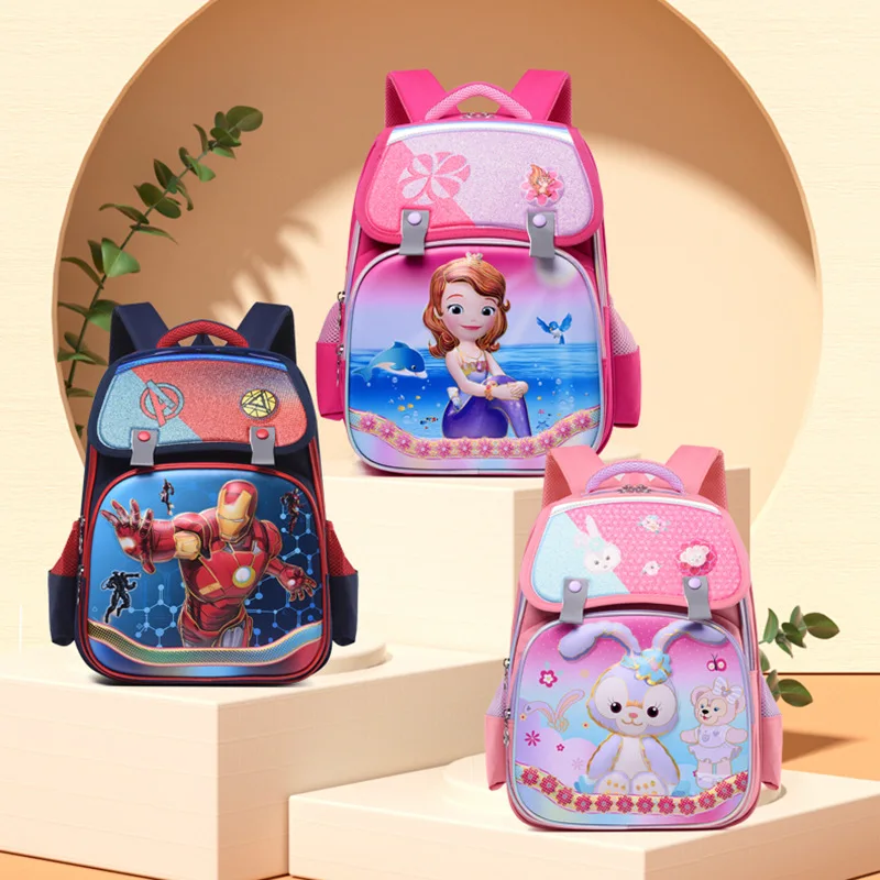 Disney Frozen Girls Boys School Bags Spider Man Iron Man Primary Student Shoulder Orthopedic Backpack Large Capacity Mochilas