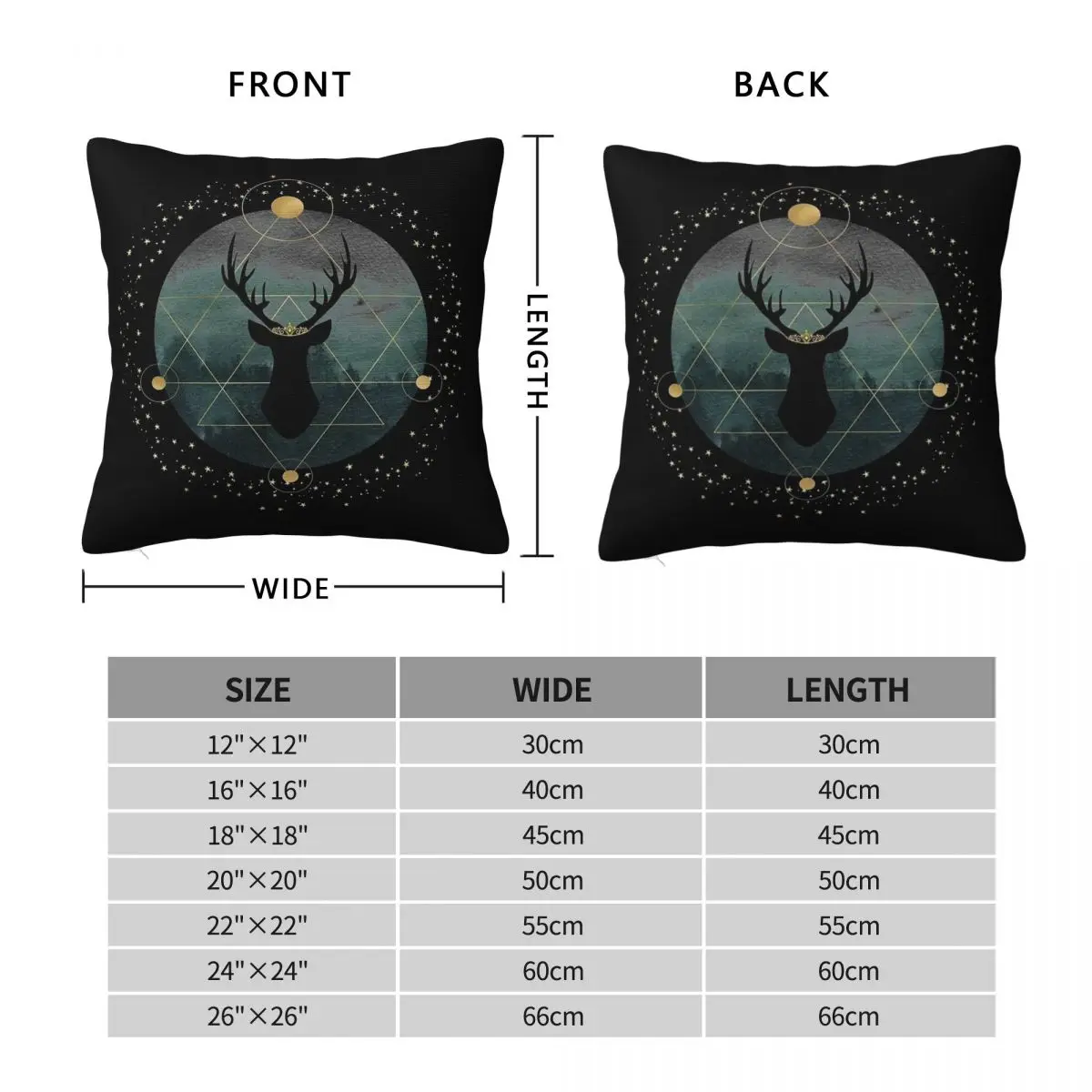 Throne Of Glass Forest Stag Square Pillowcase Polyester Linen Velvet Pattern Zip Decor Pillow Case Home Cushion Cover