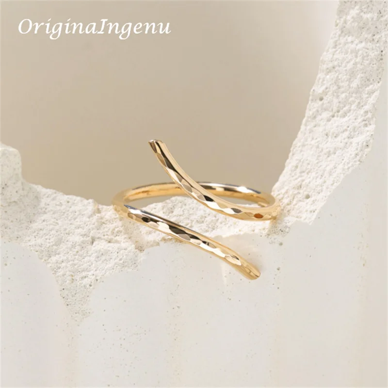 14K Gold Filled Hammered Serpent Ring Handmade Minimalism Dainty Snake Ring Jewelry Waterproof Jewelry Tarnish Resistant Ring