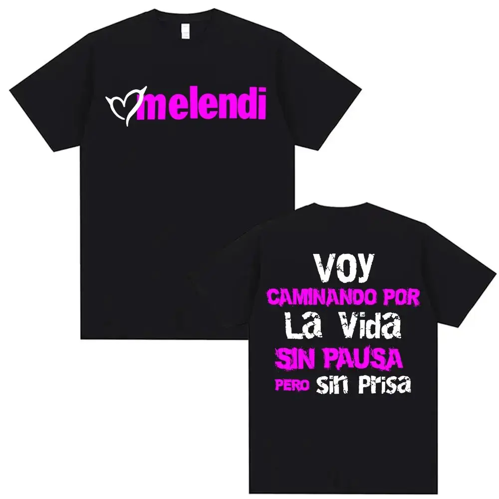 Retro T-shirt Rapper Melendi Caminando Por La Vida Graphic T Shirt Summer Hip Hop Oversized T Shirts Casual Loose Tops Unisex