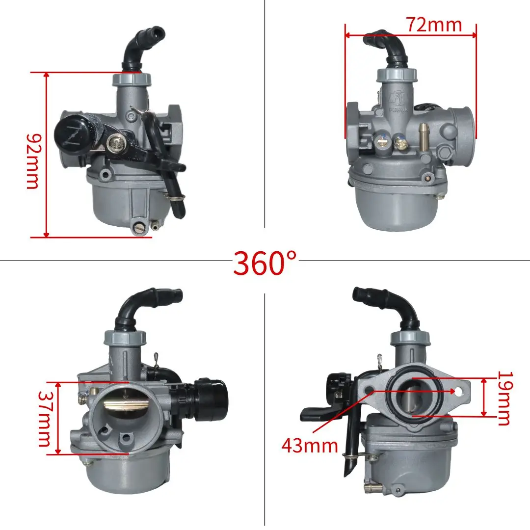 19mm Motorcycle Carburetor For Keihin PZ19 50cc 70cc 90cc 110cc Engine Kawasaki KFX 50 70 90 110 ATV Quad Dirt Pit Motor Bike view 3