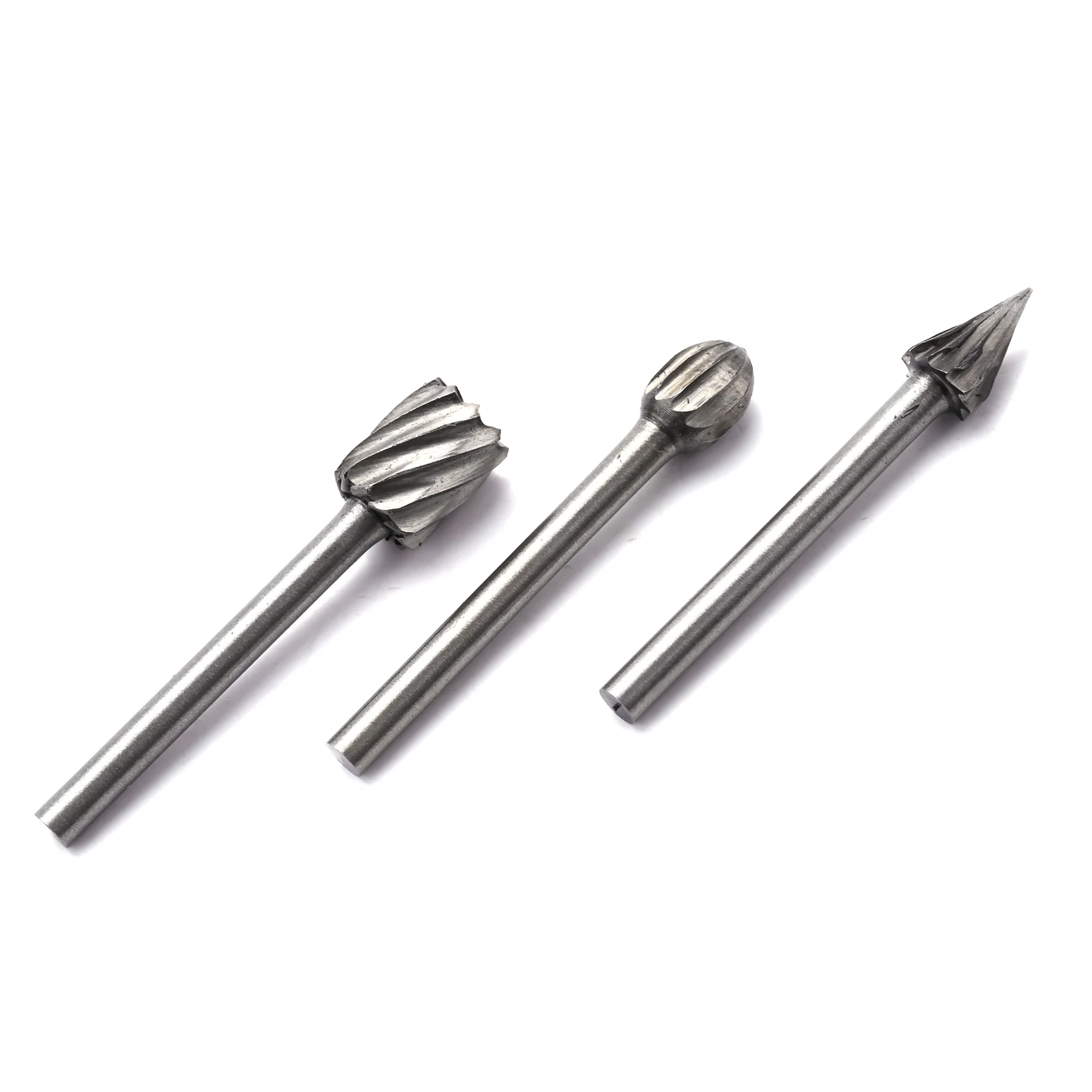 (CNIM) 10pcs HSS Tungsten Carbide Rotary Cutting Burr Set Grinder Bit 1/8 inch (3mm) Shank Woodworking Carving Tools