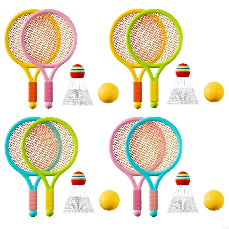 X7JD Tennis Racquet Set Kids Kids Indoor Small Badminton Racket avec des boules