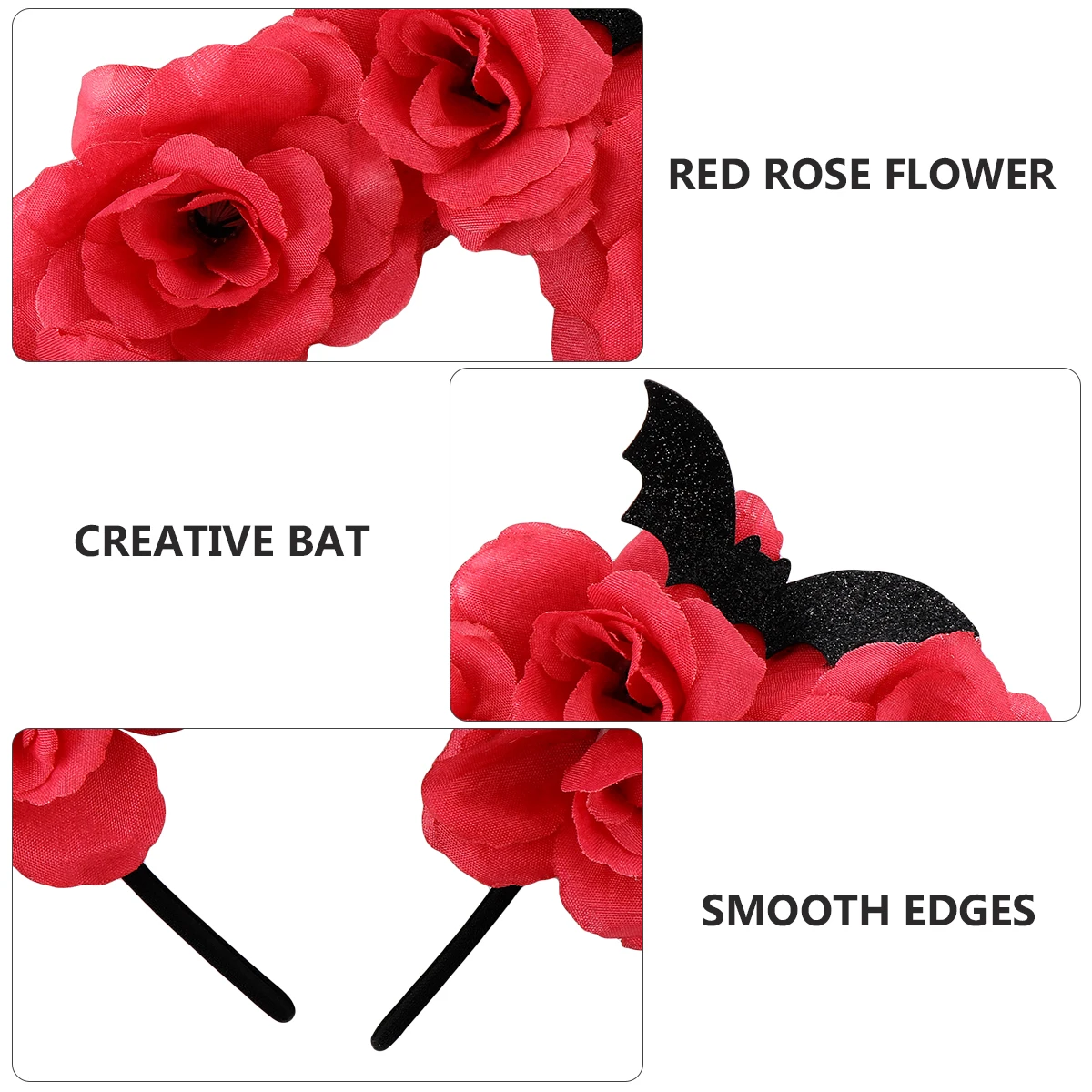 

2 шт., повязка на голову с розой, аксессуары для волос на Хэллоуин для женщин, головной убор с цветочным принтом, декор в виде летучей мыши, загадочная вечеринка, фестиваль, повязка для волос для косплея