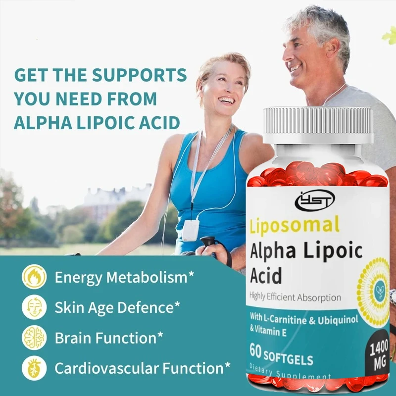 Liposomal Alpha Lipoic Acid 1400mg Capsules,ALA Supplement Containing L-carnitine, Panthenol (active Coenzyme Q10),and Vitamin E