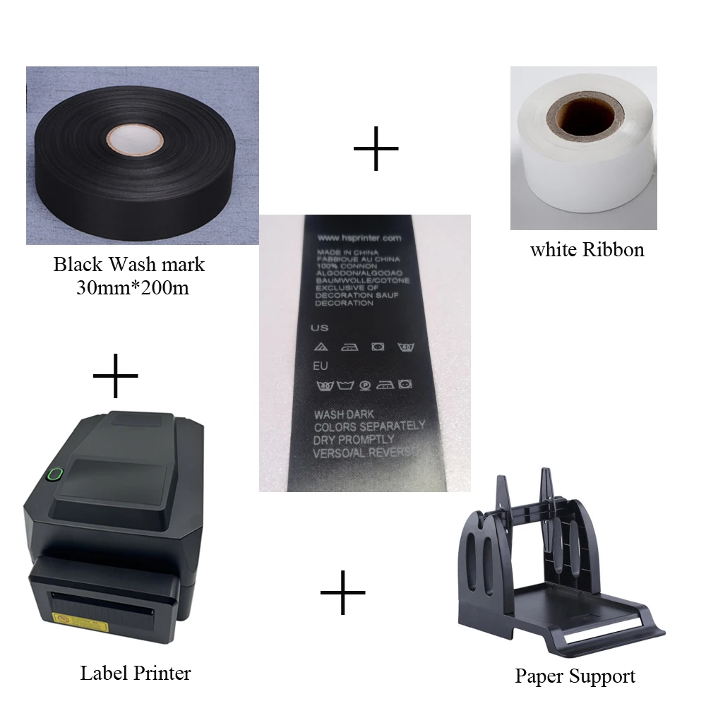 Washing Labels and 300dpi Thermal Transfer Printer Package with Free Software Included