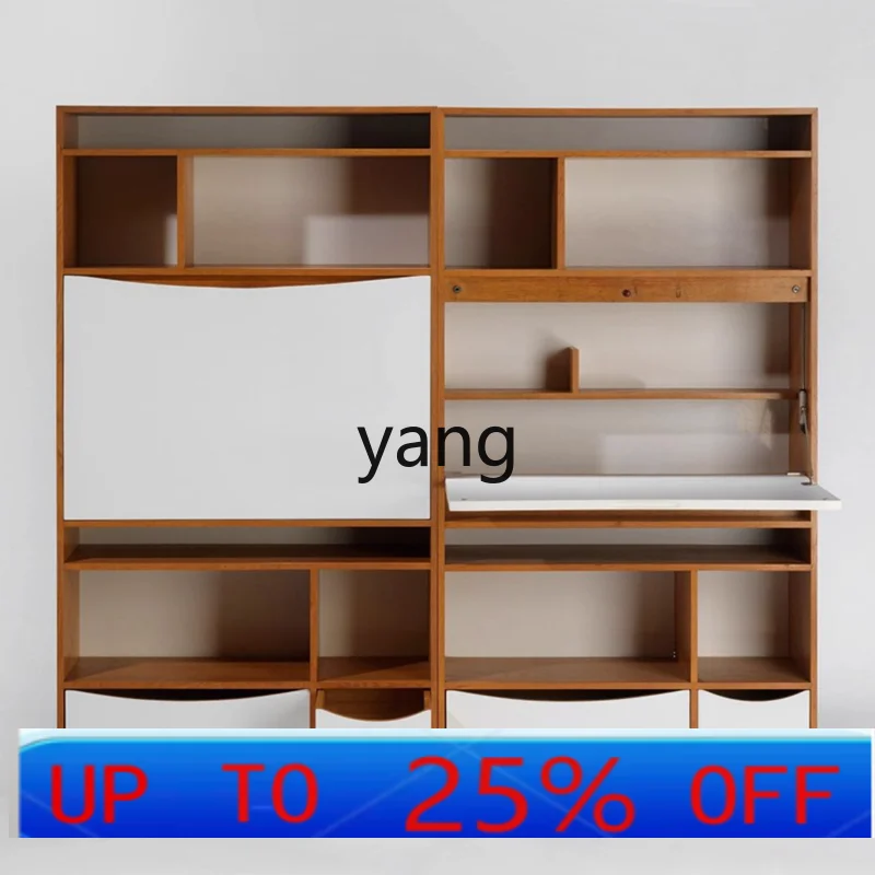 LH Retro Style Bookcase Storage Organizer Showcase Simple Modern Solid Wood Small Apartment