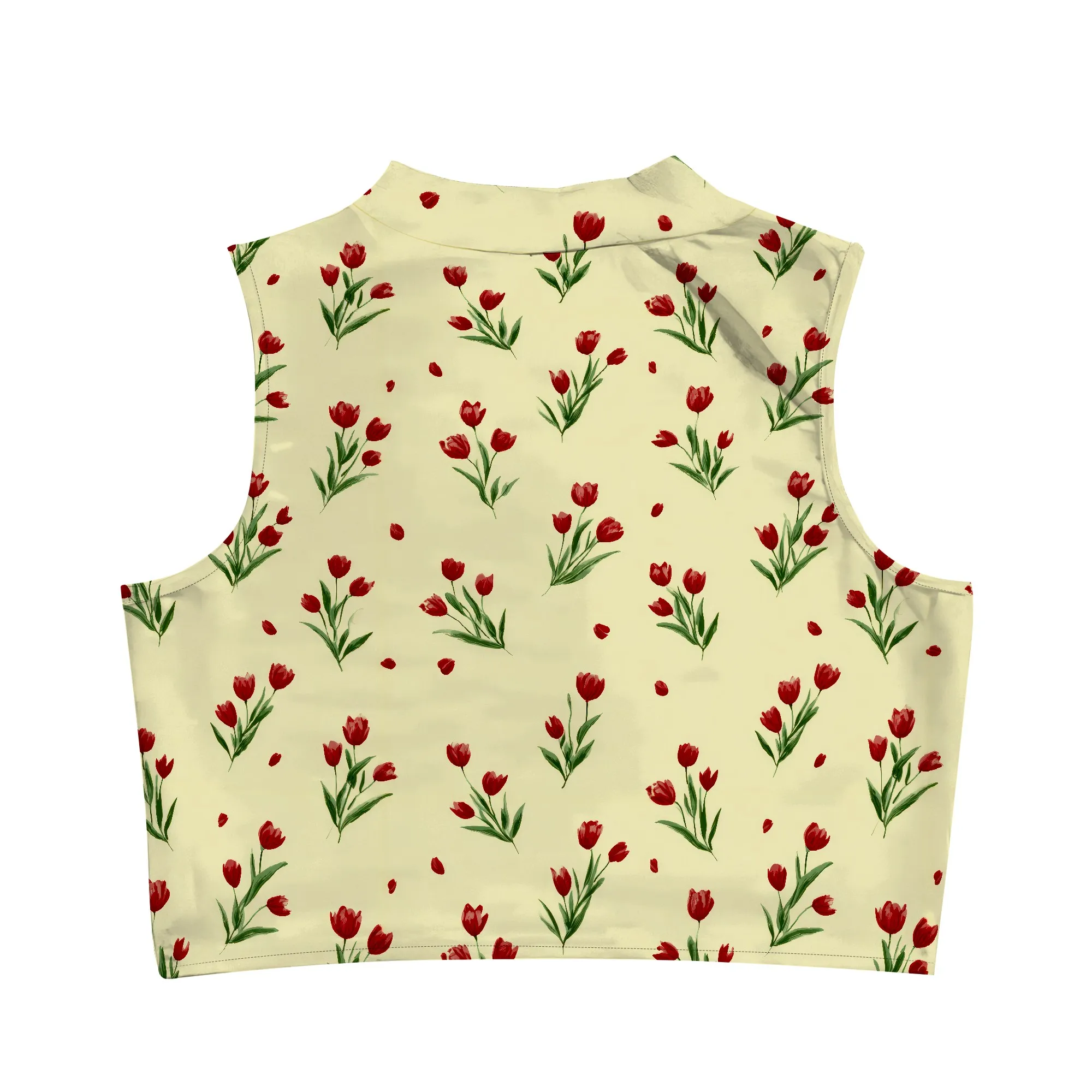 Hauts courts pour femmes, hauts découpés sexy, débardeur à col montant