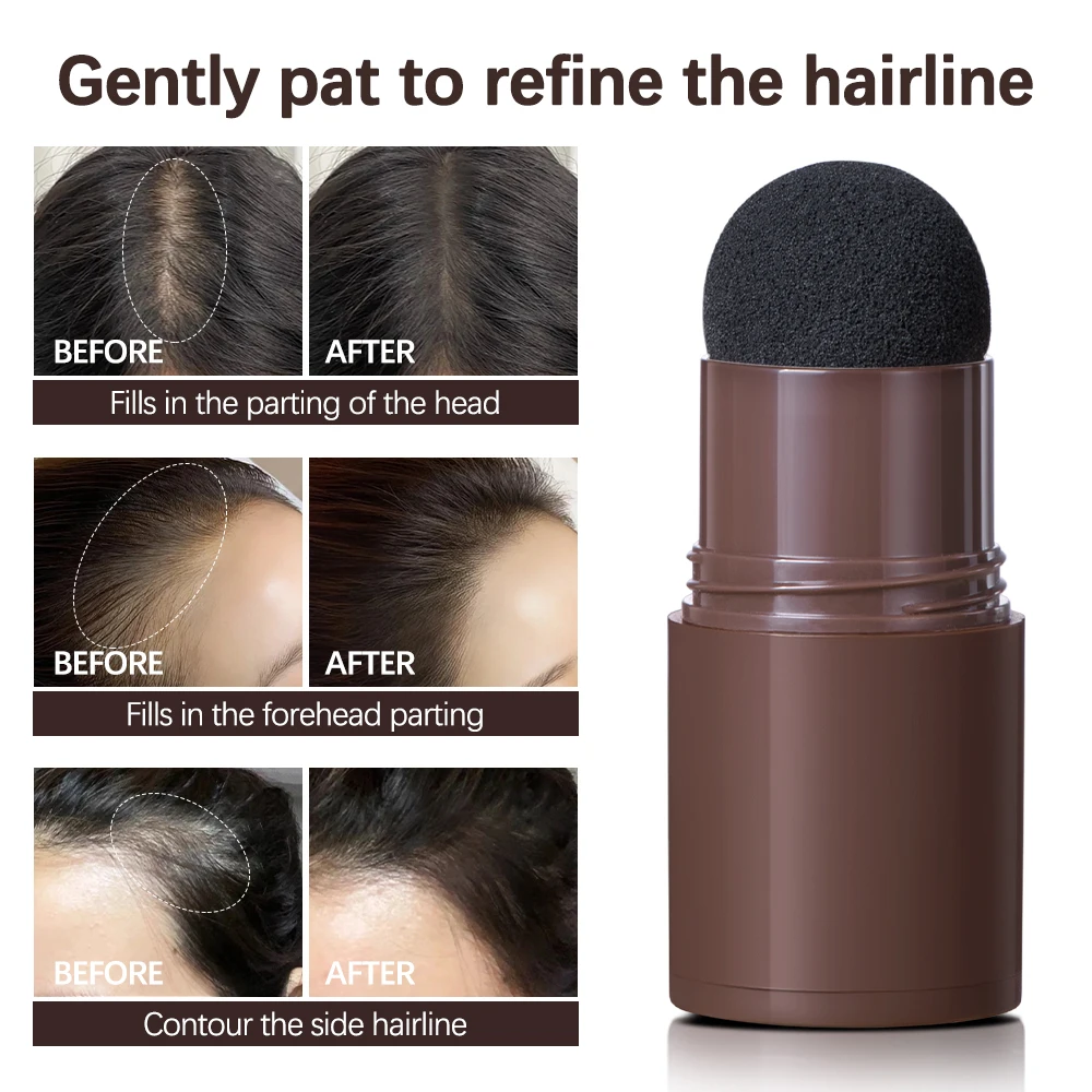 Hairline Shadow Powder Hair Waterproof Hairline Root Cover Up Natural Black Brown Eyebrow Contour Stick Repair Fill in Hair Tool