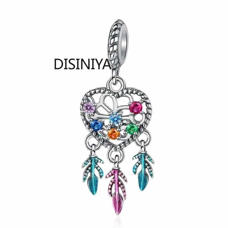 925 silver dream catcher bouquet rainbow butterfly small wooden horse series suitable for DIY pendant bracelets and jewelry