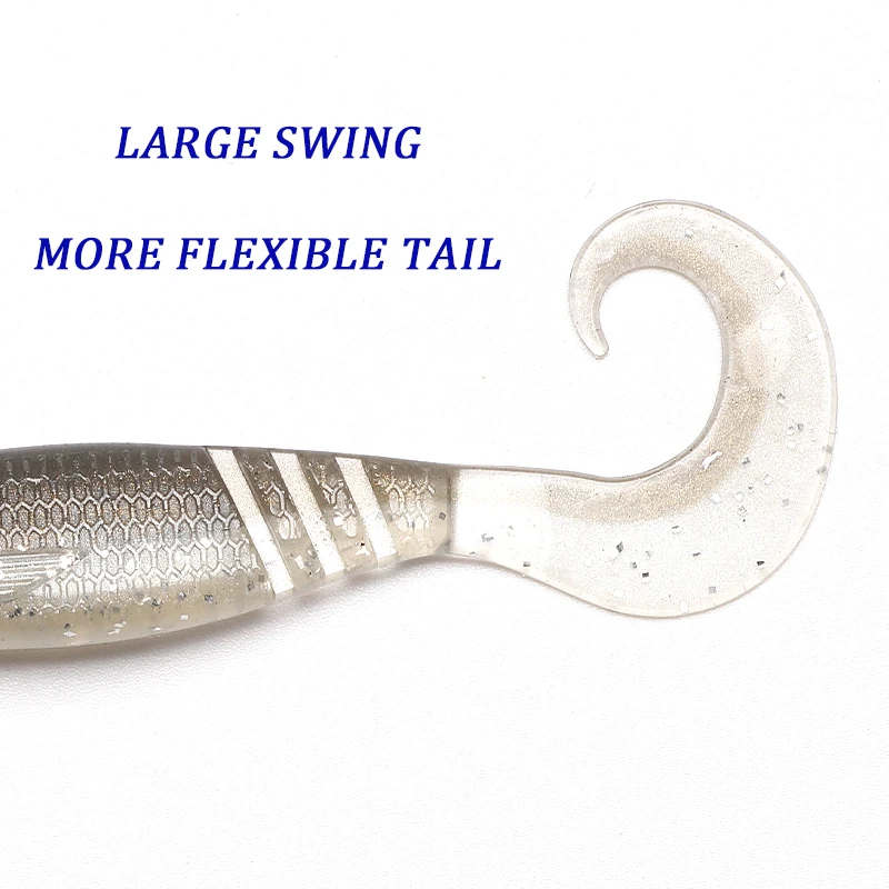 HAIMALUO Artificial Wobblers Fishing Lures Easy Shiner Soft Baits Silicone Shad Worm Bass lure Artificial Tackle Swimbait