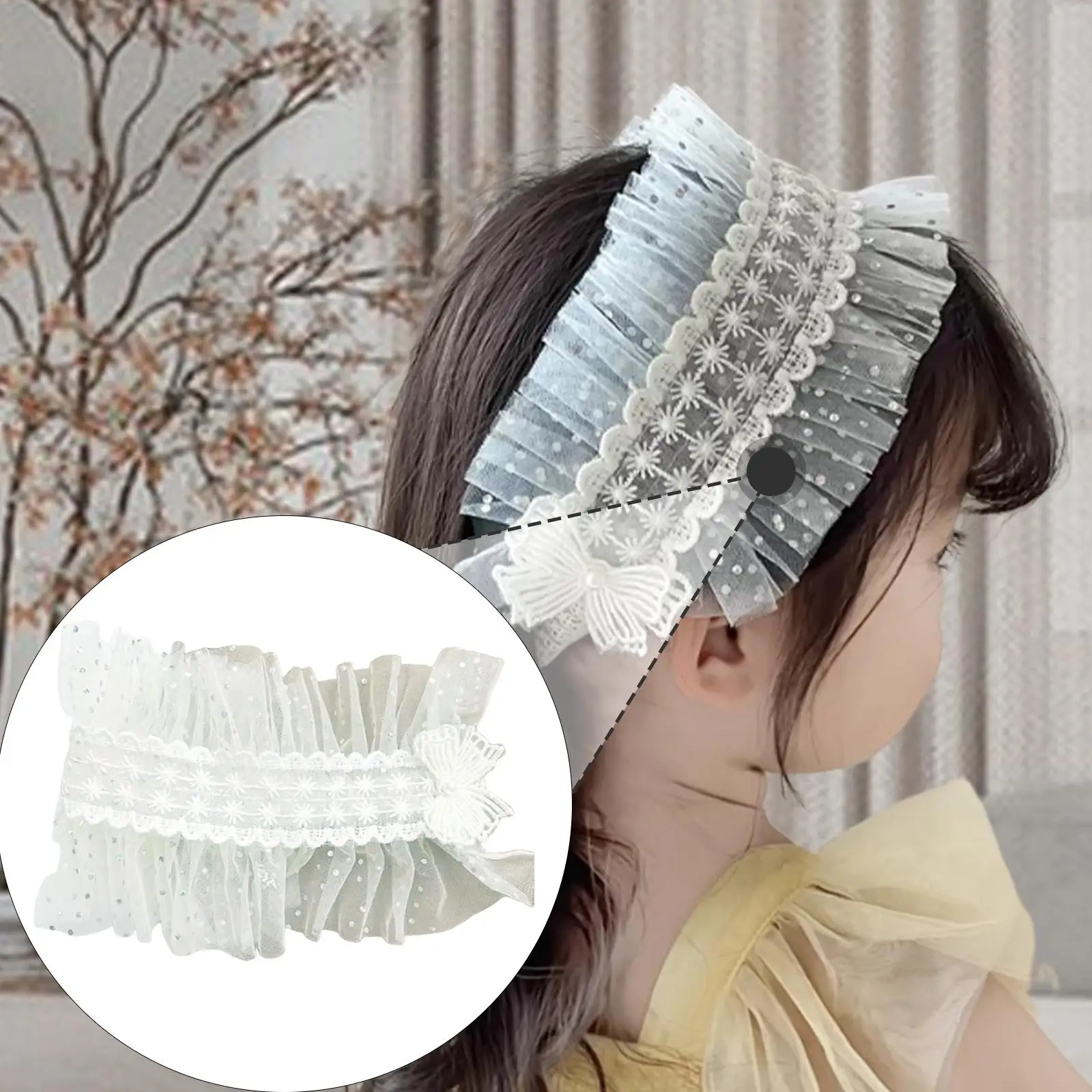

Girl Lolita Lace Mesh Headband for Cosplay Stage Performance Show Roles Play