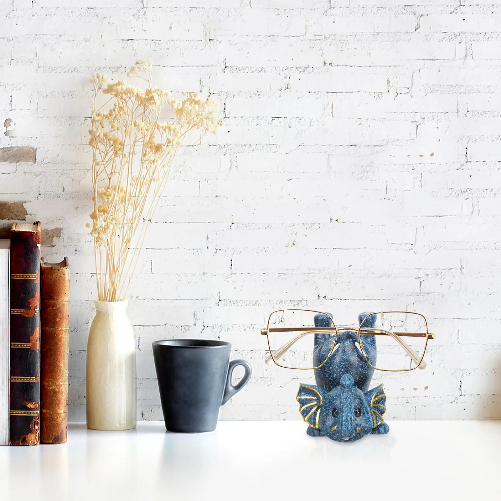 

Elephant Glasses Holder Resin Animal Shape Desktop Display Stand For Eyewear Support Home Decorative Craft Party Gift