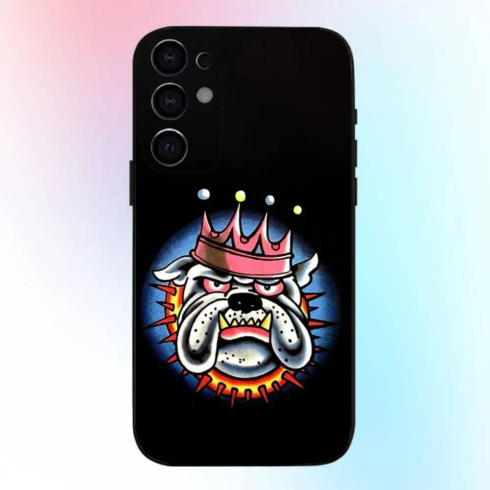 حافظة هاتف Ed Hardy من ماركات الأزياء لهاتف سامسونج S25، S24، S21، S22، S23، S30، Ultra، S20، Plus، Fe، Lite، Note، 10,9,5G غطاء أسود