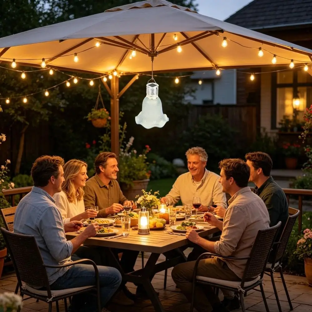 Warm White Solar Patio String Lights Waterproof LED Waterproof Fairy Lights Solar Powered Ballet Skirt Shape