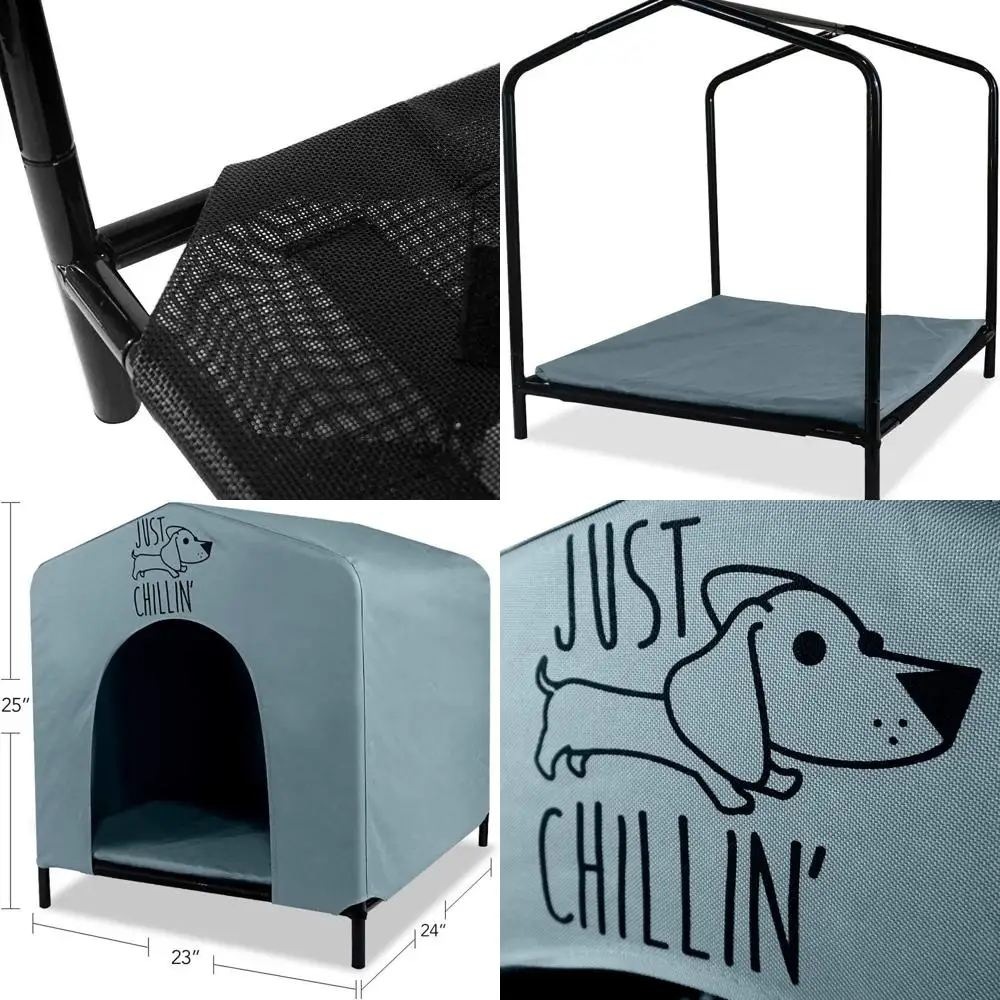 

Portable Dog House: Waterproof Fabric Shelter for Indoor/Outdoor Use, Easy Assembly, Lightweight, 24x23x25