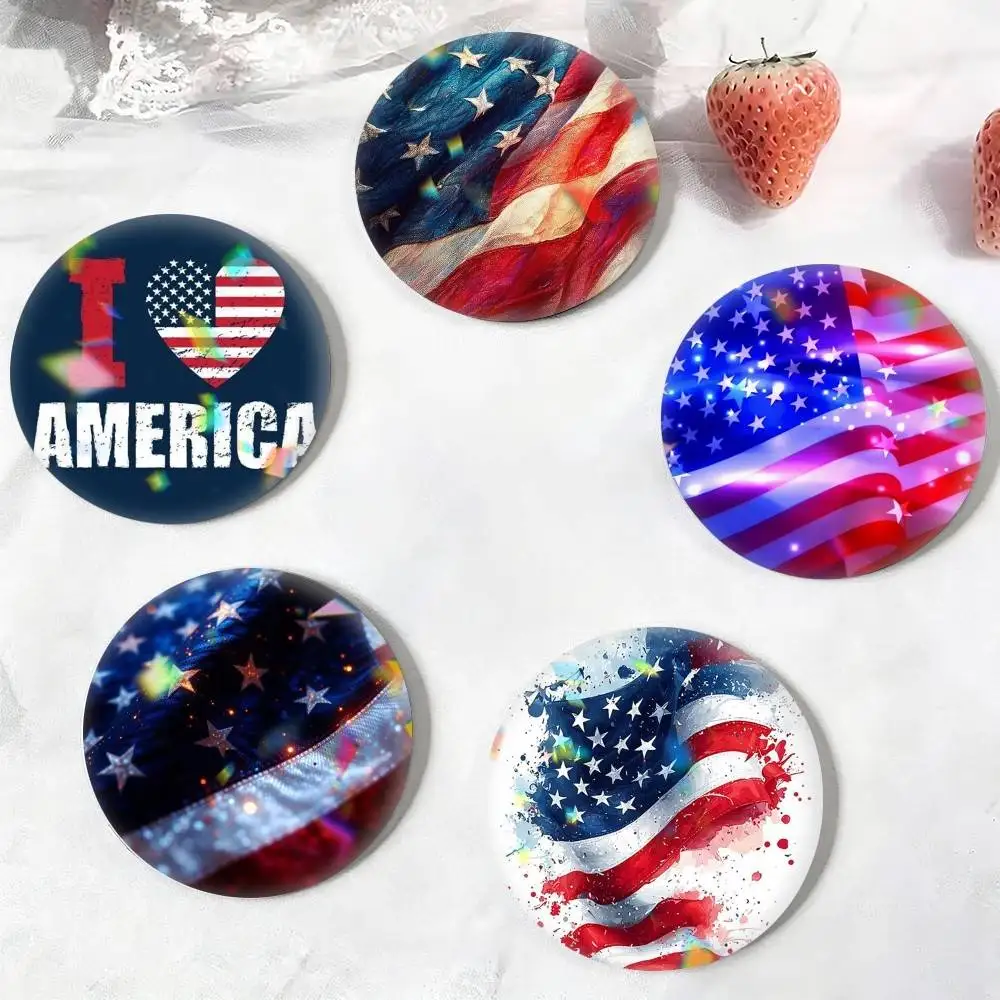 Cool A-American flag  25mm 32mm 44mm 58mm 75mm Brooches Badges Pins for Accessories Gift